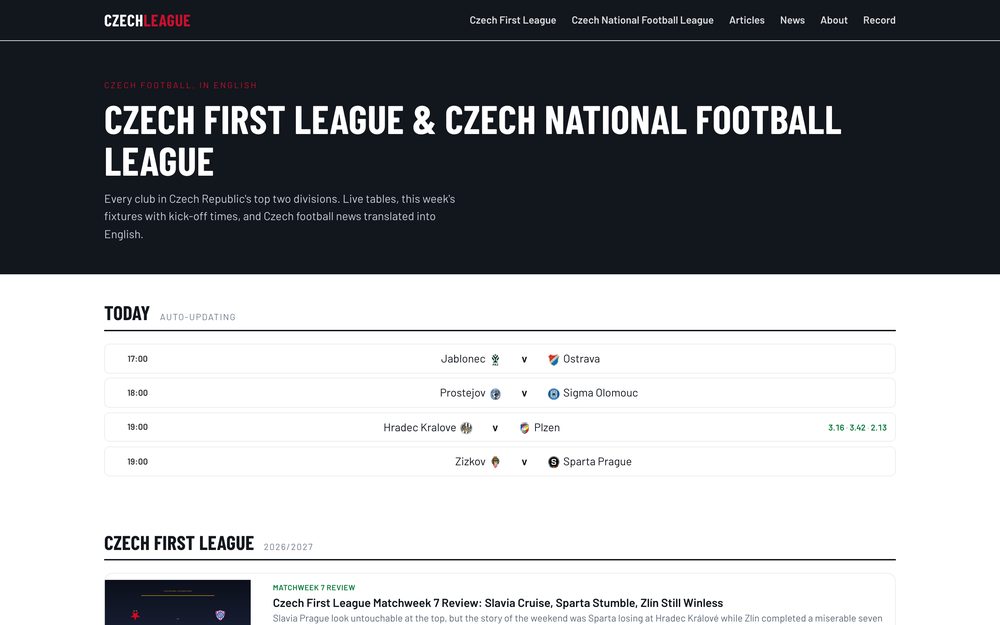Screenshot of CzechLeague